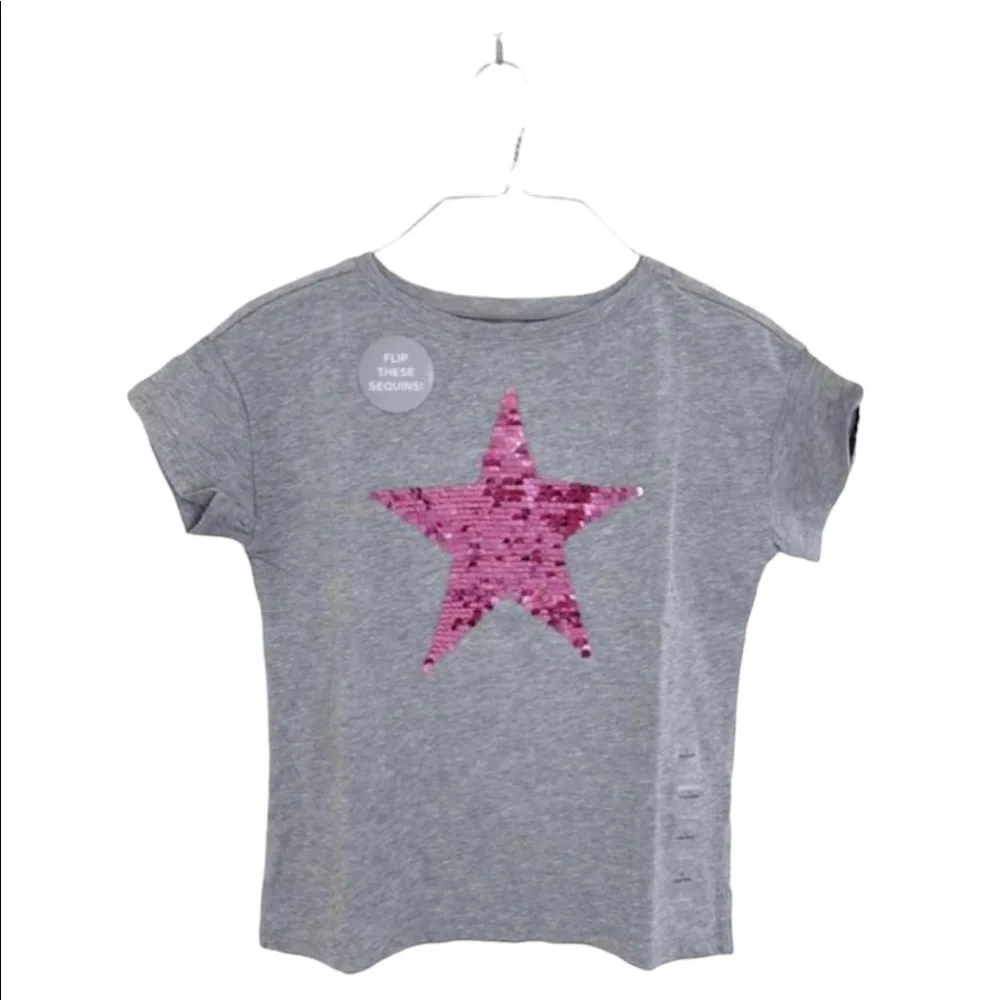 GAP Girls Flippy Sequin Graphic T-Shirt in Gray